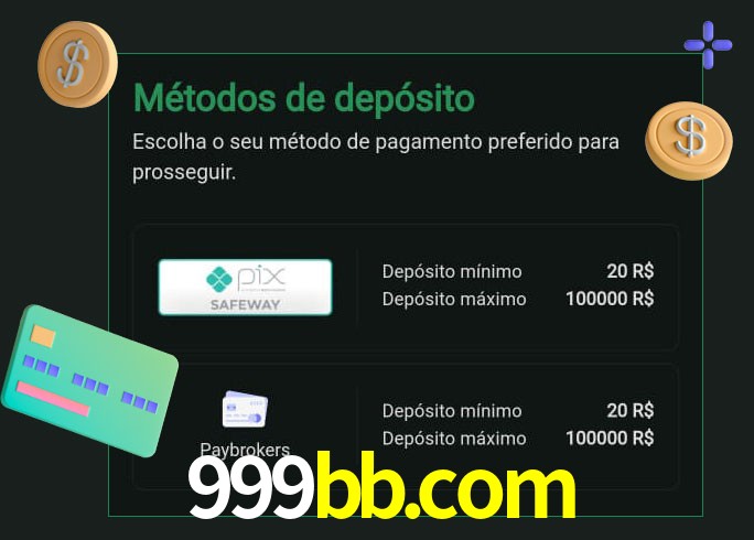 O cassino 999bb.com oferece uma grande variedade de métodos de pagamento